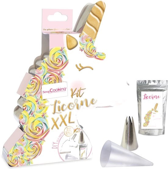 Scrap Cooking XXL con forma di unicorn, realizzato in acciaio inossidabile 18/8, sicuro per l'uso alimentare