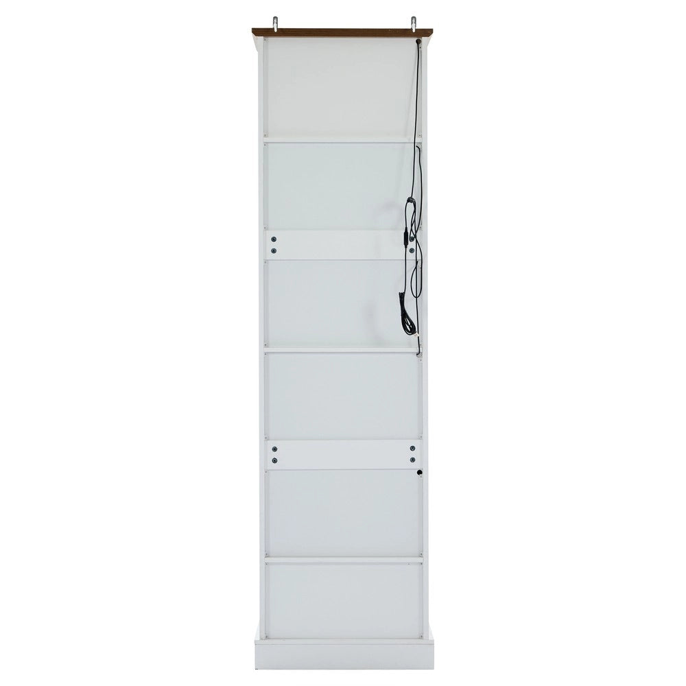 Vetrina LED con Anta in Vetro ¨C MINIMAL ¨C Bianco Opaco, 5 Ripiani, 178 cm
