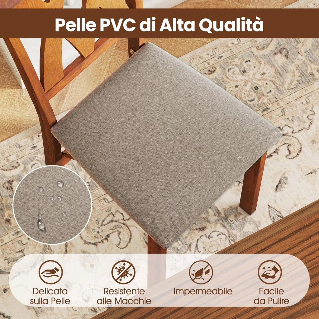 Set di 2 Sedie Pieghevoli, Sedie Ergonomiche di Gomma Senza Braccioli con Struttura in Legno di Gomma, Seduta Pieghevole da Pranzo con Schienale Curvo per Ristorante, Portata 150 kg (Marrone)