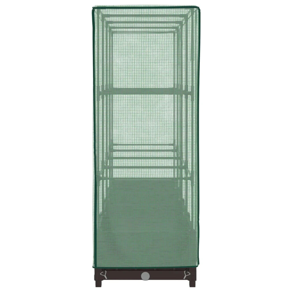 Aiuola rialzata/fioriera con copertura effetto rattan 160 x 40 x 123 cm Marrone 02_0038751