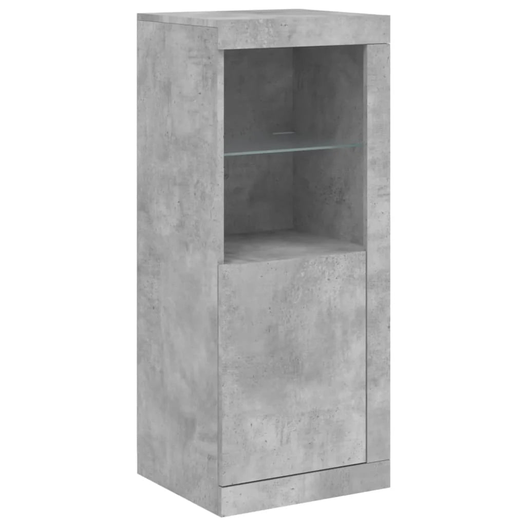 Buffet credenza cassettiera armadio mobile contenitore organizer per cucina soggiorno salotto con luci LED 3 pezzi legno ingegnerizzato grigio 02_0037219