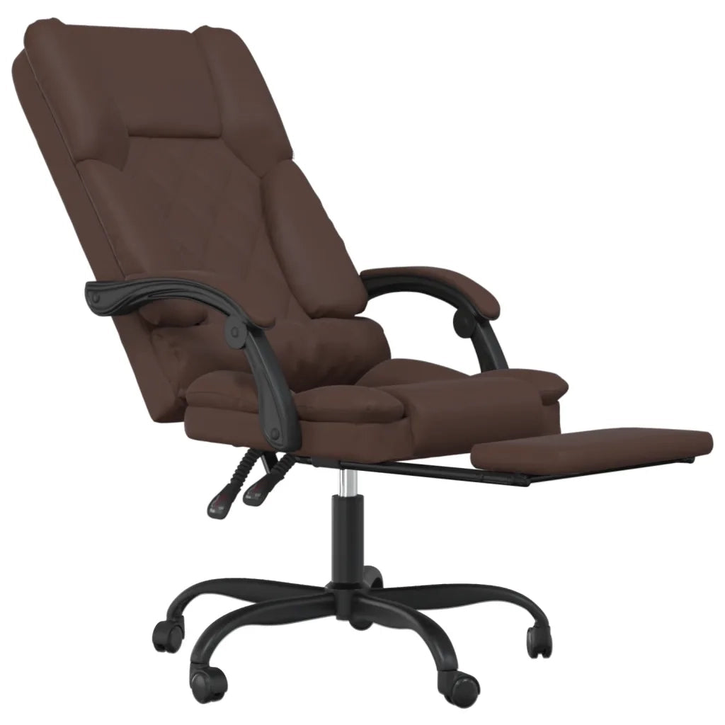 Poltrona da Ufficio Massaggiante | Sedia Relax Reclinabile marrone Similpelle
