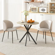 Tavolo da pranzo rotondo ?80 cm con gambe in acciaio; legno; naturale