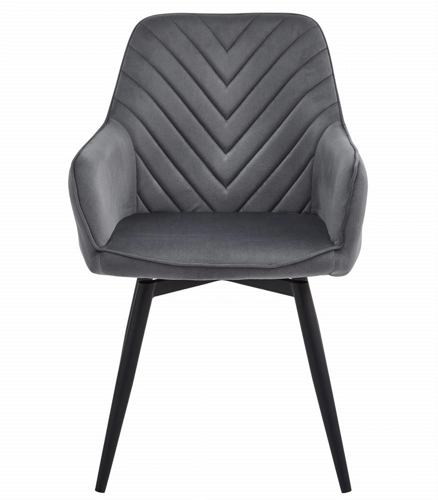 VALORA NANA360 Sedia girevole in velluto grigio scuro x 2