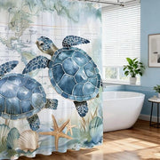 Douchegordijn Acquastico - Design Nautico - 183x183 cm - Set con Grucce - Lavabile in Macchina - Materiale Duraturo Poliestere - Cortina Bagno
