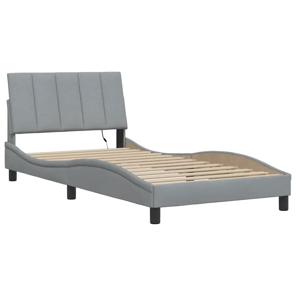 Giroletto senza Materasso Grigio Chiaro 100x200 cm Tessuto