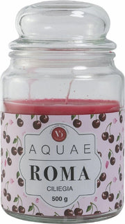 Candela in cera giara in vetro Ciliegia 500gr Aquae Roma