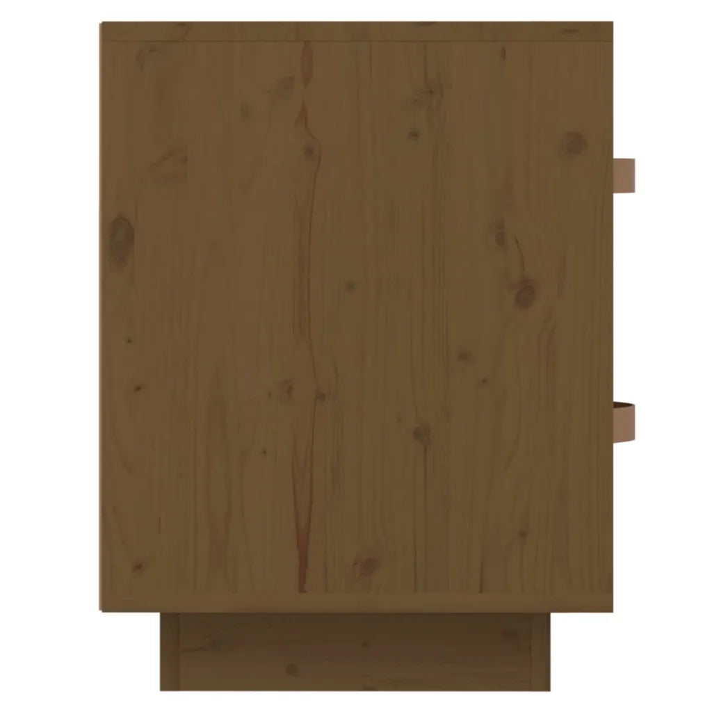 Comodino Marrone Ambrato 40x34x45 cm in Legno Massello di Pino 818331