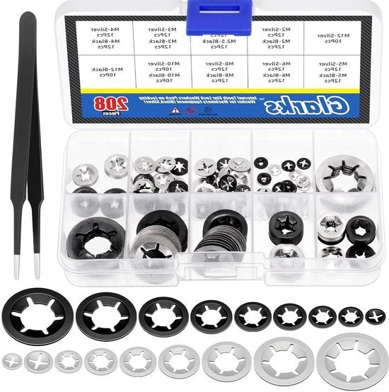 65 Mn interne stang ster lock slittre e 304 acciaio inossidabile kit di chiusura rapida Quick Speed - 209 pezzi, 9 misure con pinza.