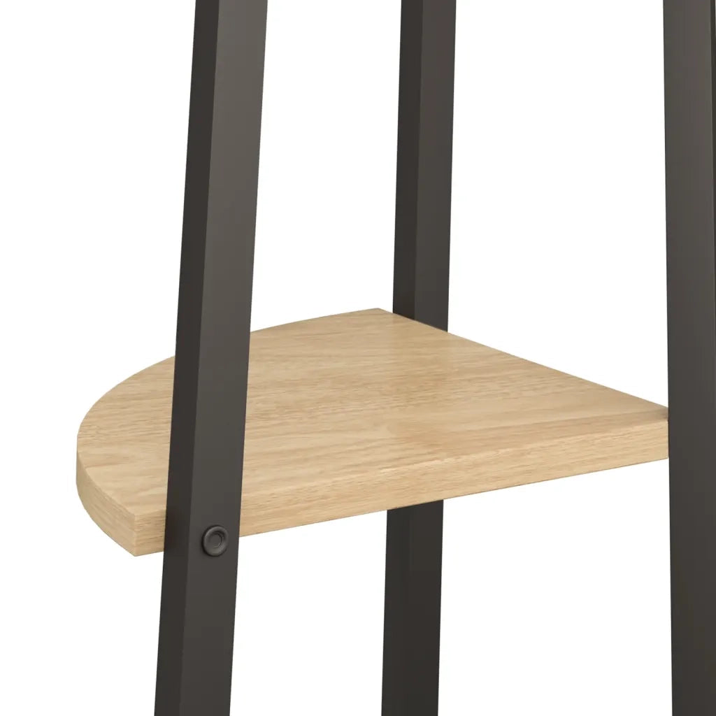 Scaffale angolare a 4 ripiani marrone chiaro e nero 45,5x31,5x150 cm CFW4748335