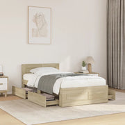 Giroletto Testiera-Struttura Letto Rovere Sonoma 100x200 cm Legno Multistrato 146172