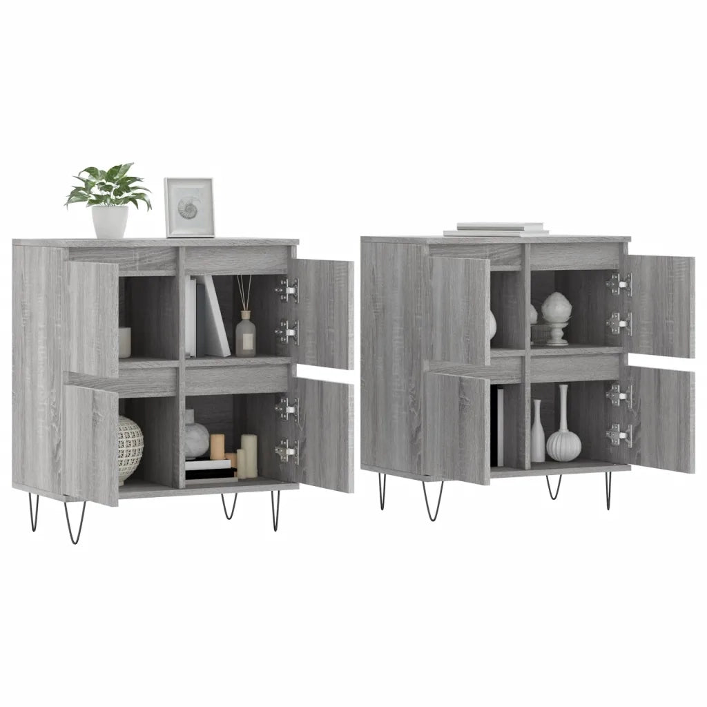 Credenze 2 pz | Madia | Buffet da pranzo | Armadio da pranzo Grigio Sonoma in Legno Multistrato