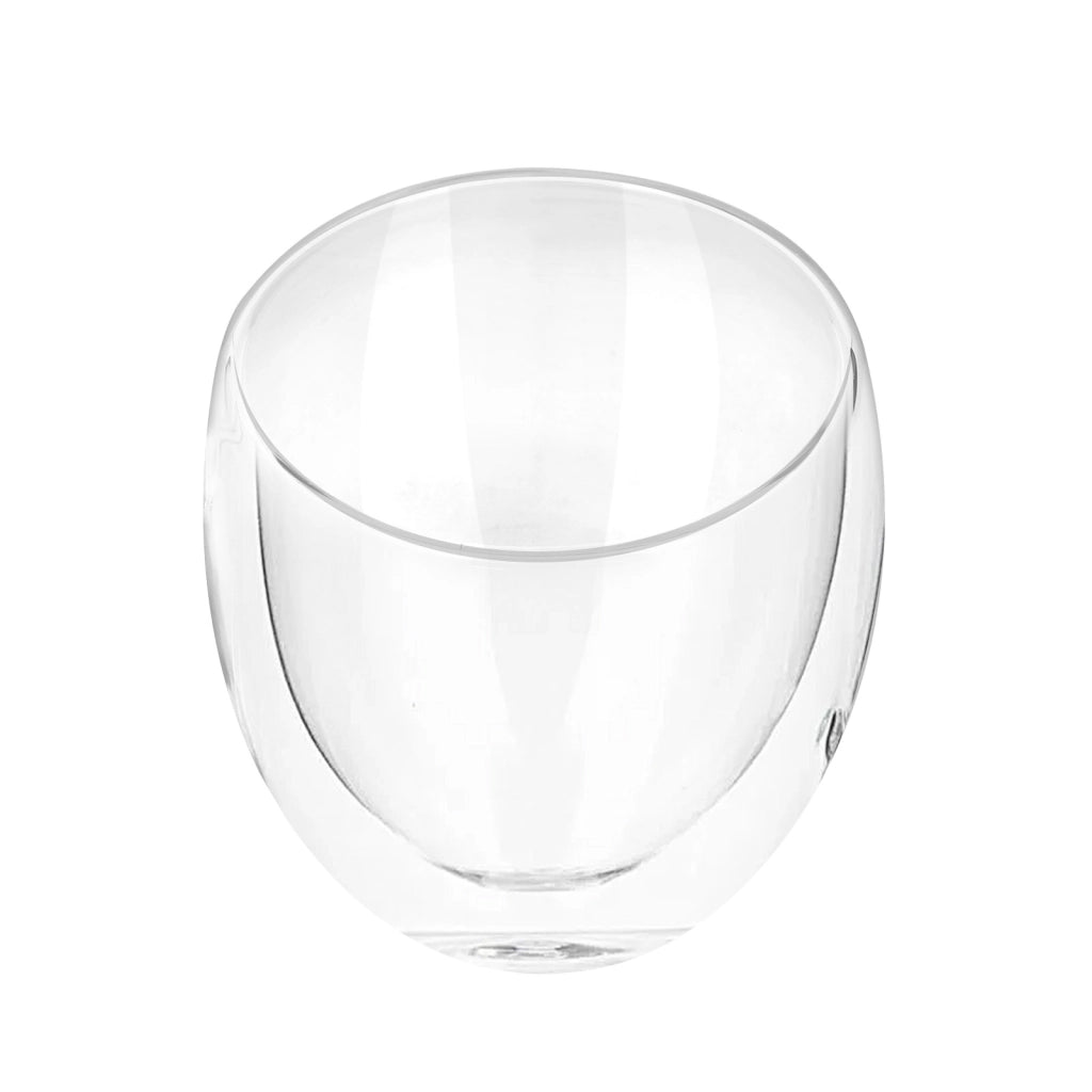 Set 2 bicchieri da 250 ml per bevande Doppia Parete in Vetro Borosilicato Trasparente Cheffinger
