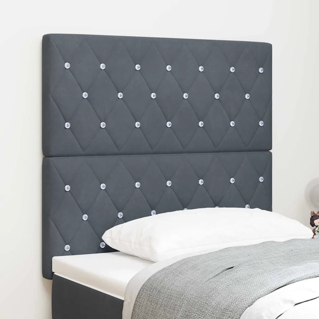 Testiera-Testata-Testiera Decorativa Grigio scuro 100 cm Pelle Sintetica 649335
