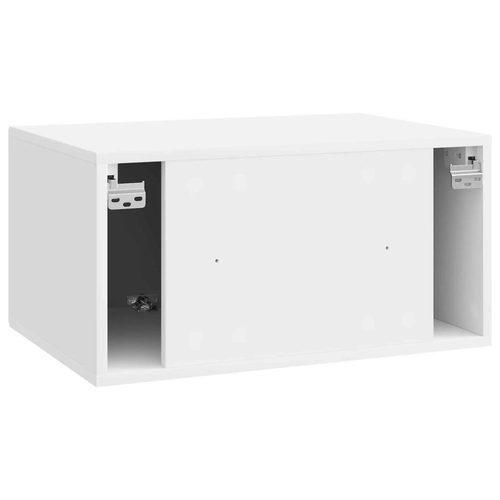 Mobile Porta TV da Muro Bianco Lucido 59,5 x 41 x 30 cm