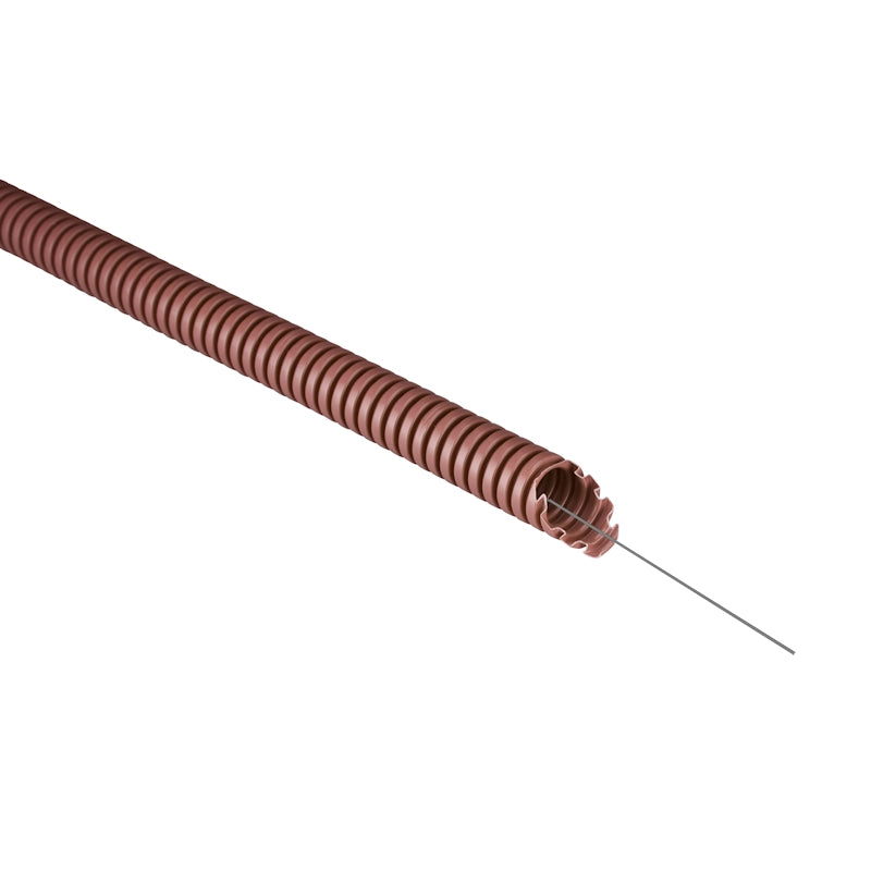 TUBO CORRUGATO CON TIRAFILO MARRONE Ø 25 mm - rotolo 50 mt - 50 metrilineari