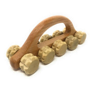 Trade Shop - Rullo Massaggiatore In Legno Per Massaggi Anticellulite Cervicale Schiena 69596 -