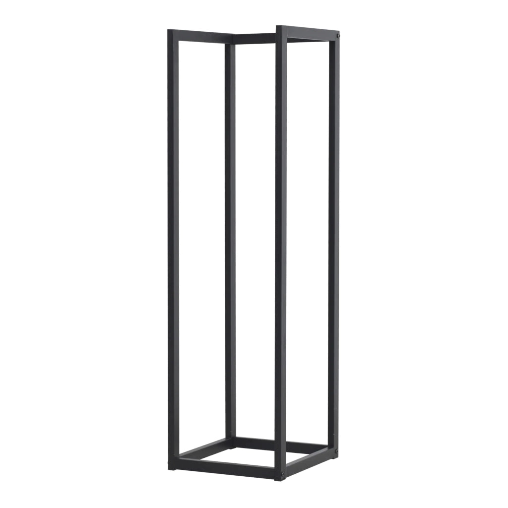 Portalegna per uso interno/esterno portalegna di design supporto per legna da ardere acciaio 35 x 35 x 120 cm nero 03_0006291