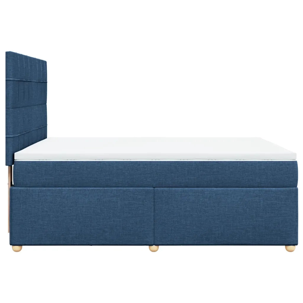 Giroletto a Molle con Materasso Blu 140x200 cm in Tessuto