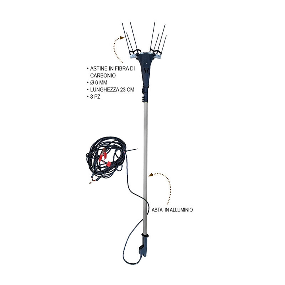 SCUOTIOLIVE SCUOTITORE OLIVE ABBACCHIATORE A BATTERIA 12V TELESCOPICO 2,1–3,1 m
