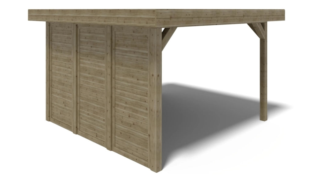 Gazebo da giardino in legno pergola 4.04x4.04 m con pannell - Impregnata - ALT132 - ALTANKA