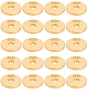 Kralen 20 pezzi - Rondi piatti 4 mm - Argento sterling - Echt dorato - Spacer kralen - Per creare gioielli