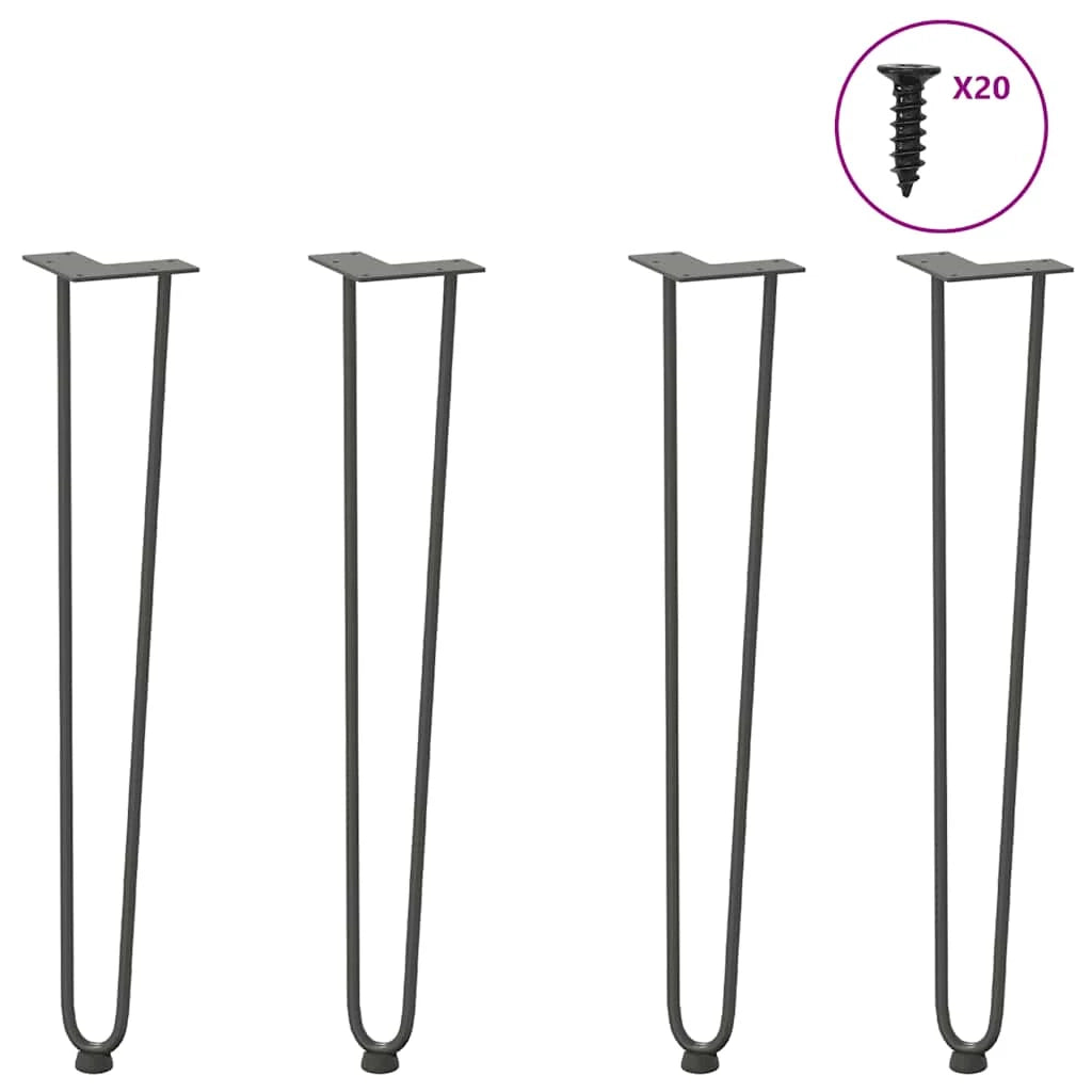 Set di 4 gambe a forcina moderne per consolle 72 x 12 x 12 cm con piedini regolabili acciaio massiccio antracite 02_0056725
