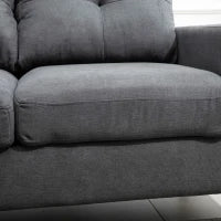 Divano Angolare 3 Posti, Divano ad Angolo con Penisola Reversibile 193x136x85 cm, Divanetto a L Convertibile Moderno con Cuscini Rimovibili in Tessuto Effetto Lino per Salotto e Soggiorno, Grigio