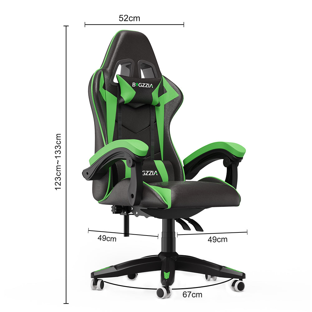 Sedia gaming Verde - Poltrona Racing - RATTANTREE - Schienale Reclinabile, Altezza Regolabile, 360 Gradi Direzionale