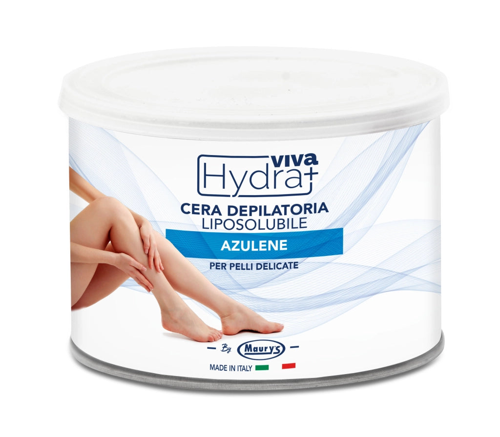 HYDRA VIVA+ VASO DI CERA DEPILATORIA ALL' AZULENE PER PELLI DELICATE DA 400 ML