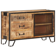 Buffet credenza cassettiera armadio mobile contenitore organizer per cucina soggiorno salotto 100 x 31 x 60 cm legno massello di mango grezzo marrone 02_0029492