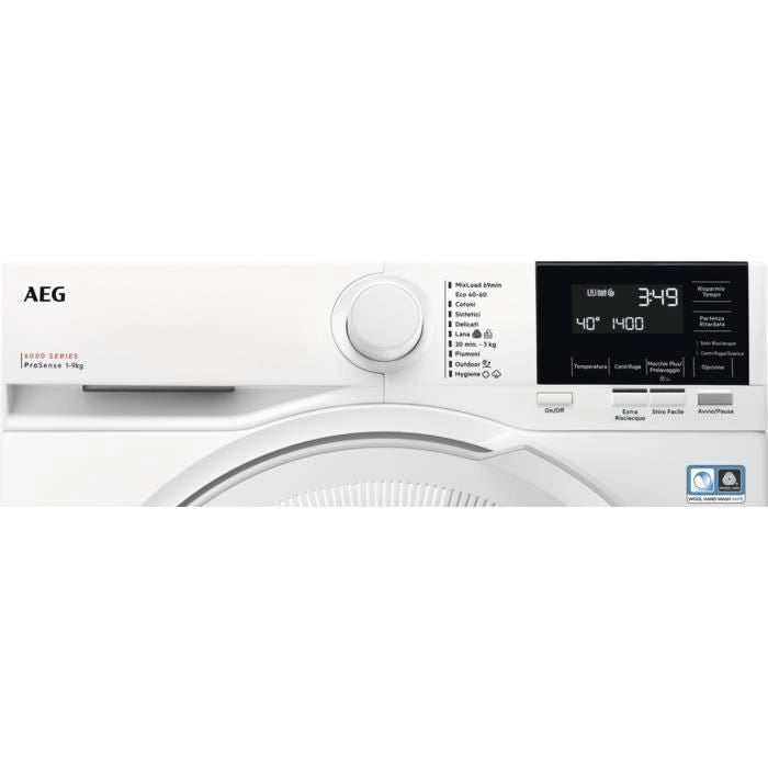 AEG Serie 6000 ProSense  LR6G94OW Lavatrice Caricamento frontale 9Kg 1351 giri Classe A  Oblo' XXXL Silver, Filtro ispezionabile