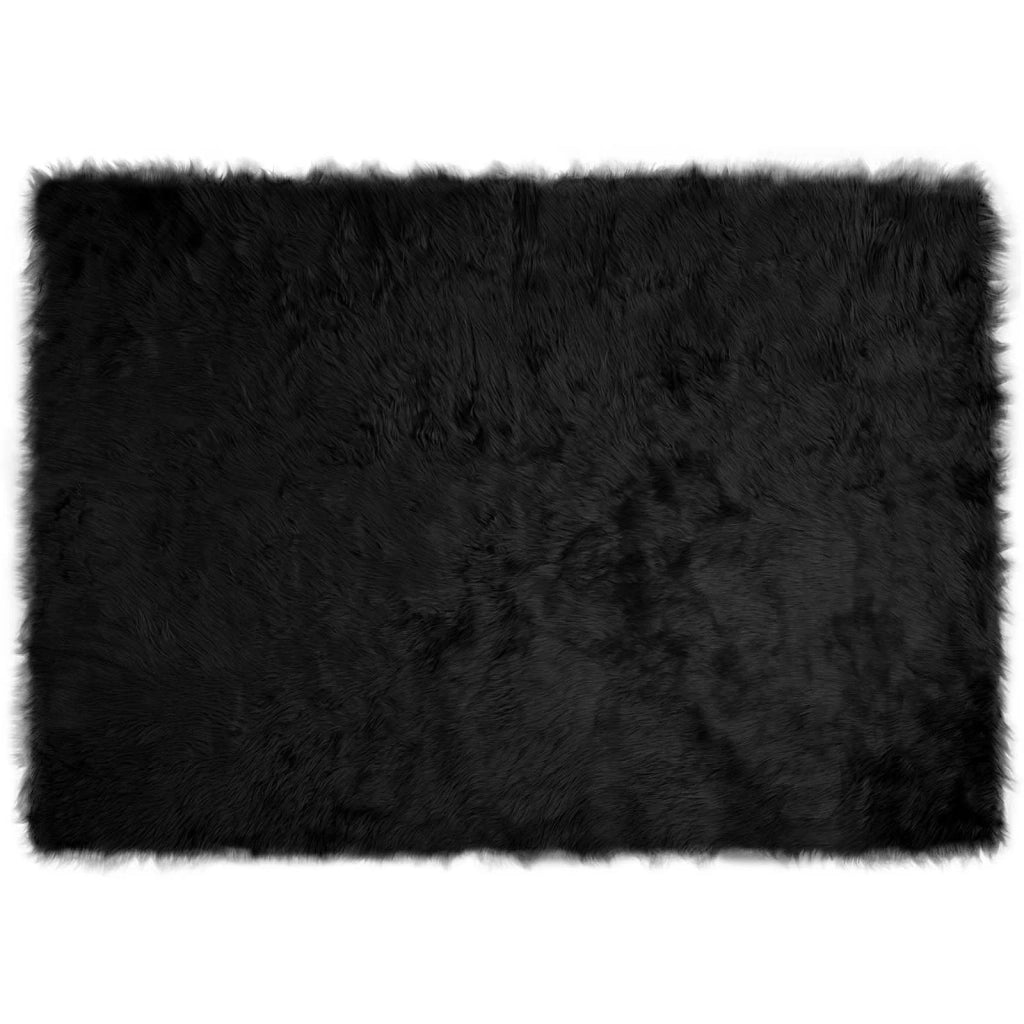 Tappeto in finta TAFALLA Nero 140 x 200 cm Poliestere