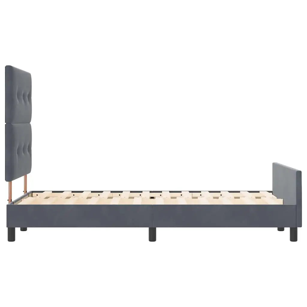 Letto a molle con testiera Grigio scuro 120 x 200 cm Velluto 3344934