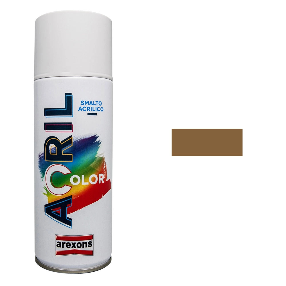 Smalto Spray Acricolor Vernice Acrilica per Metallo Legno Muro Interno Esterno Colore: Marrone Chiaro