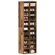Scarpiera-Scaffale per scarpe Legno Antico 54x34x183 cm in Legno Multistrato