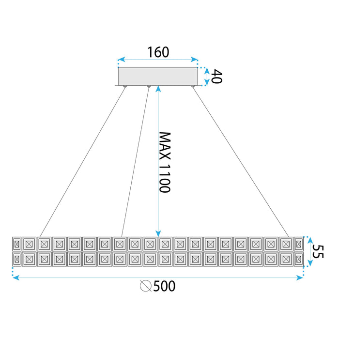 Lampada Led Ms005-cp 50cm Chrome