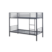 Letti a castello SAMMY – 90x200 cm in metallo grigio scuro con reti incluse