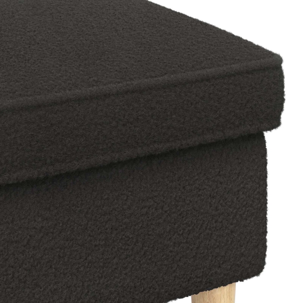 Poggiapiedi Nero 55 x 35 x 41 cm Bouclé 42029987