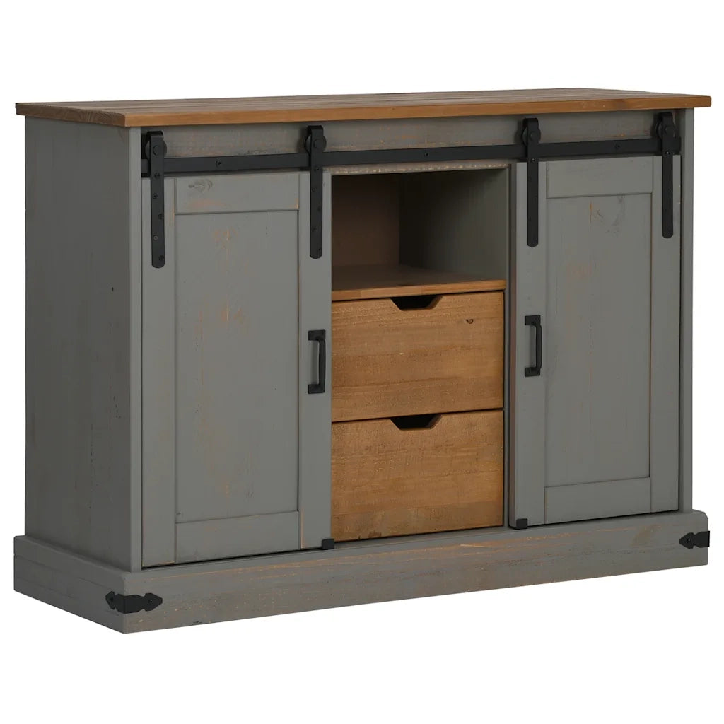 Credenza HALDEN 2 Ante Scorrevoli 112x40x80 cm Legno Massello