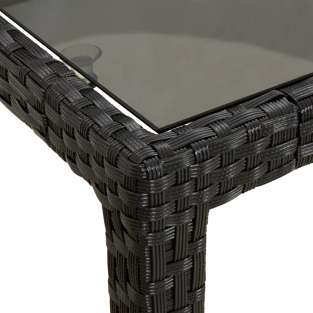 Set da Pranzo da Giardino 11 pz con Cuscini in Polyrattan Nero 3187323