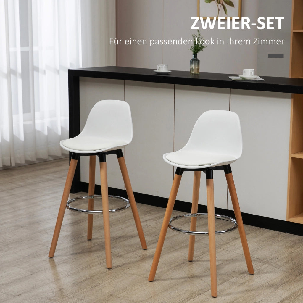 BARHOCKER Set da 2 pezzi 38,5 x 42,5 x 91 cm Bianco in pelle rigenerata