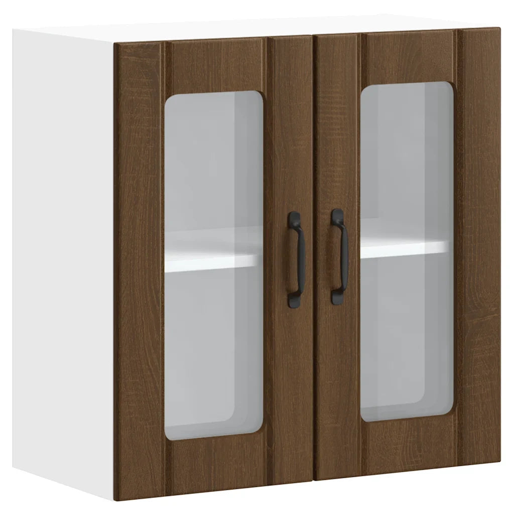 Pensile da cucina dal design moderno con spazio di archiviazione ottimizzato 60 x 31 x 60 cm in legno di rovere marrone 02_0050229