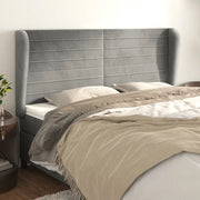 Testiera ad Orecchio-Testata con Orecchie Grigio Chiaro 163x23x118/128 cm in Velluto 598020
