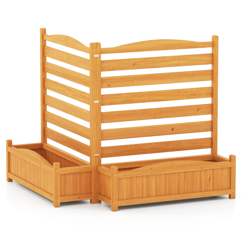 Recinzione condizionatore fioriera schermo privacy legno esterno 2 pannelli-Recinzione autoportante senza scavo decorativa giardino