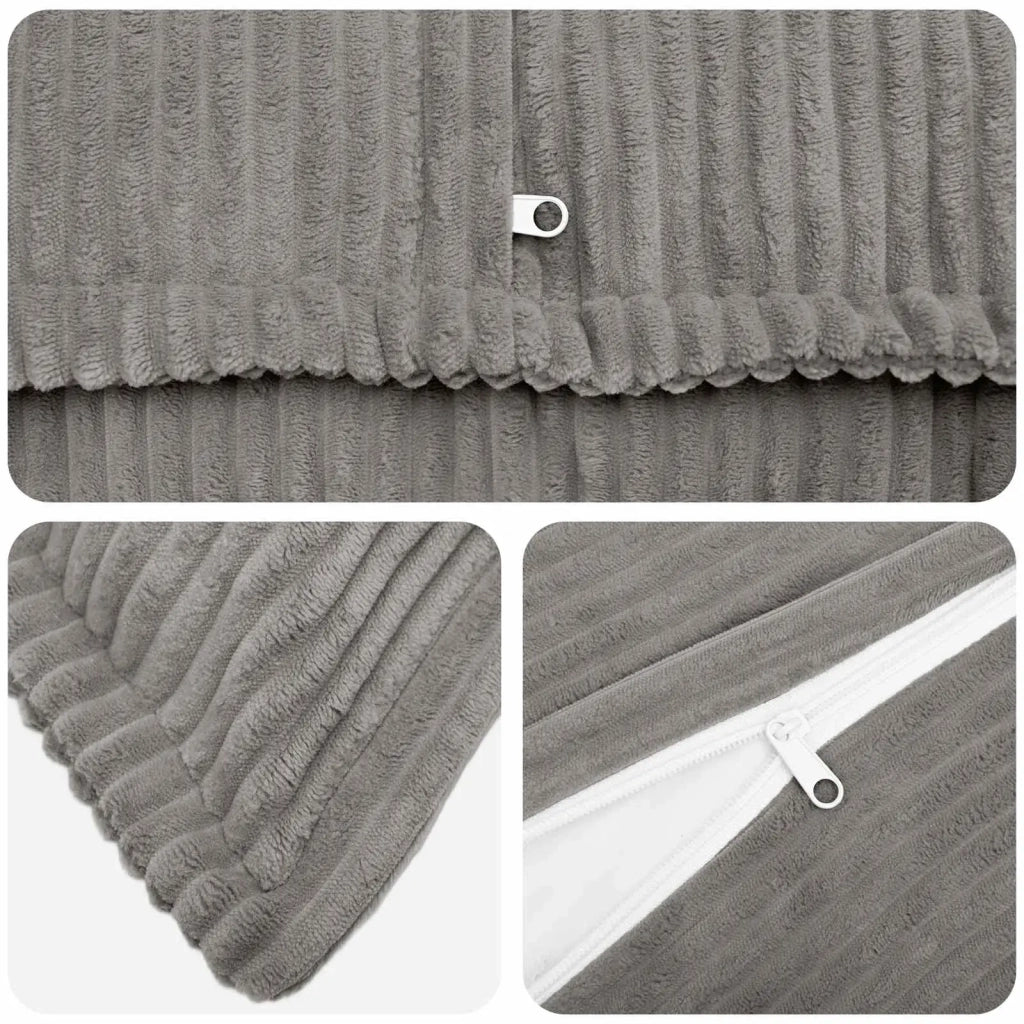 Federa 2 pz HOUTEN Grigio Chiaro 50 x 50 cm corduroy 919084
