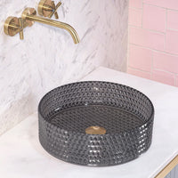 Lavabo Da Appoggio Rea Cristal Black 35