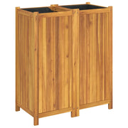Aiuola rialzata/fioriera con rivestimento 84 x 42 x 100 cm legno massello di acacia marrone 02_0038145