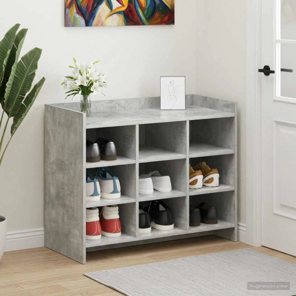 Mobile per scarpe Grigio Cemento 85 x 39,5 x 70 cm 8011366