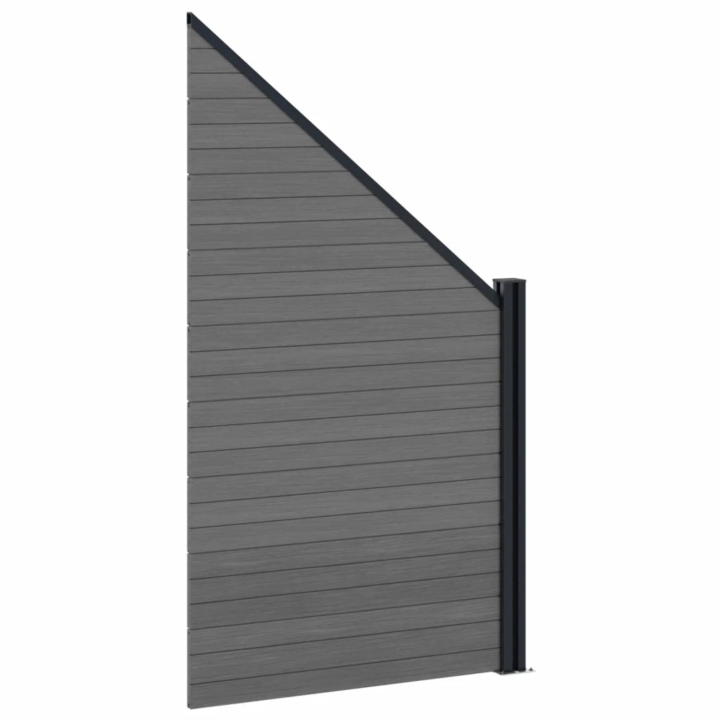 Set di Recinzione 619 x 186 cm WPC e Alluminio Grigio 3429404